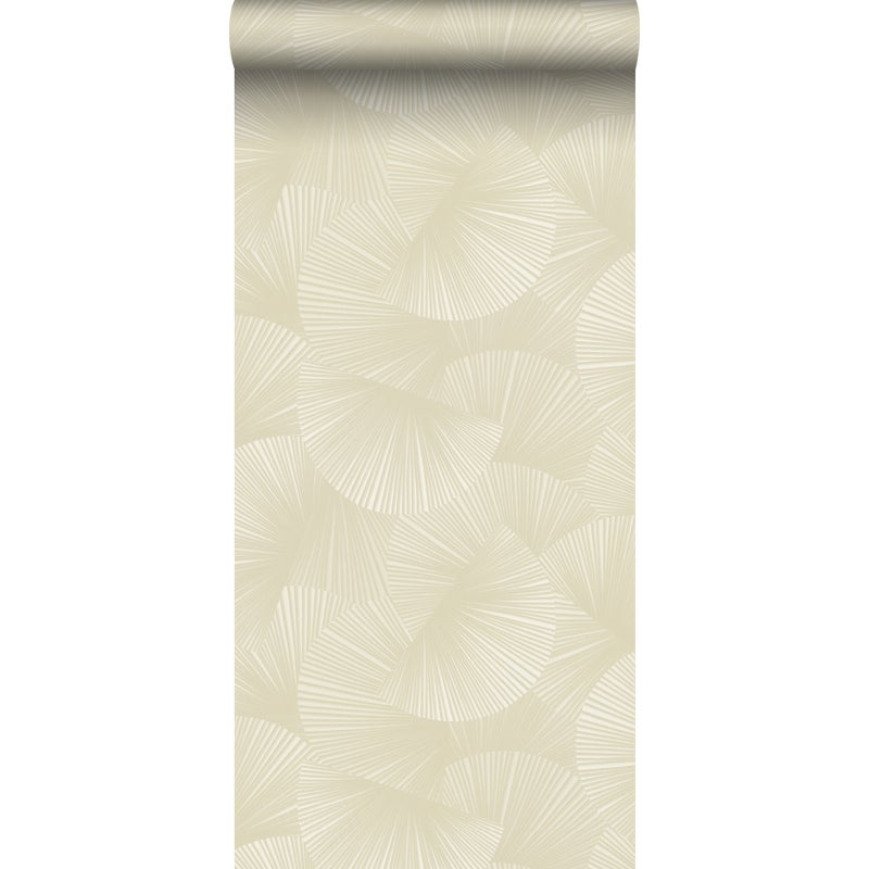 Tapeta flizelinowa z ekoteksturą graficzny motyw 3D złamanej bieli - 53 cm x 10.05 m - SANDERS & SANDERS