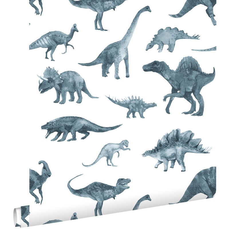 Tapeta dinozaury ciemnoniebieskim - 50 x 900 cm - ESTAHOME