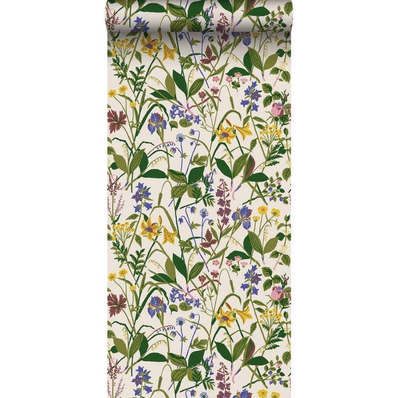 Tapeta kwiaty polne beżowymIw wielu kolorach - 53 cm x 10.05 m - BORASTAPETER