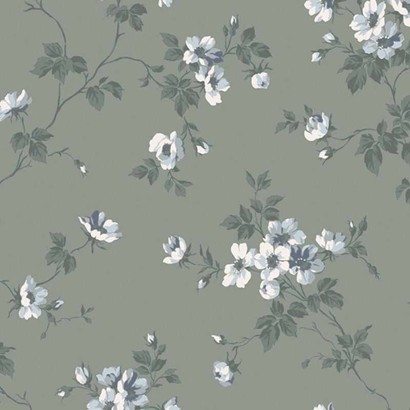 Tapeta kwiaty zielonym - 53 cm x 10.05 m - DURO