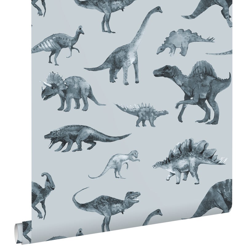 Tapeta dinozaury niebieskim - 50 x 900 cm - ESTAHOME