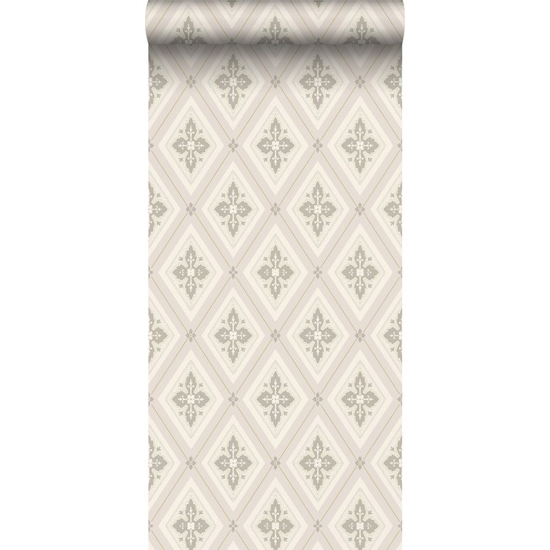 Tapeta motyw płytek beżowym - 53 cm x 10.05 m - DURO