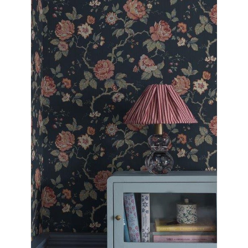 Tapeta kwiaty szaro-niebieskim - 49 cm x 10.05 m - BORASTAPETER