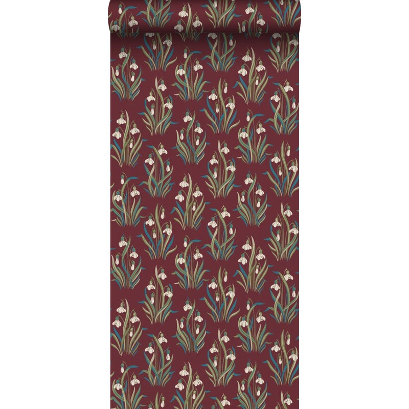 Tapeta kwiaty czerwonym - 53 cm x 10.05 m - BORASTAPETER