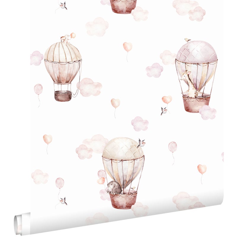 Tapeta jasnego różuIbeżowym - 50 x 900 cm - ESTAHOME