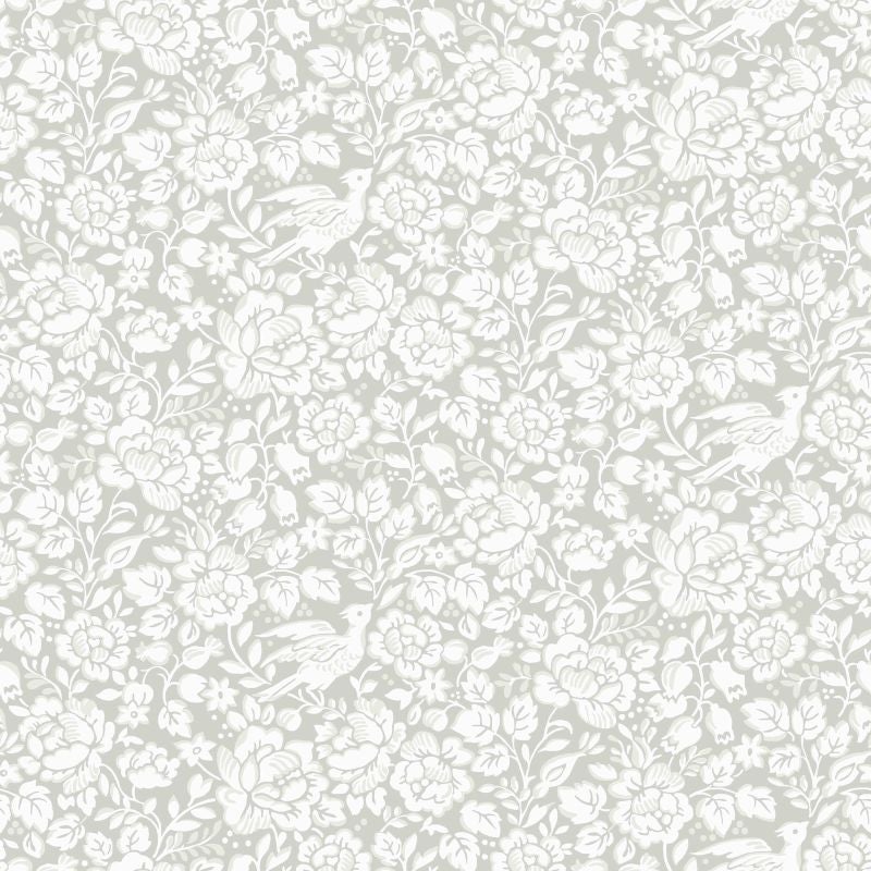 Tapeta kwiaty szarym - 53 cm x 10.05 m - DURO