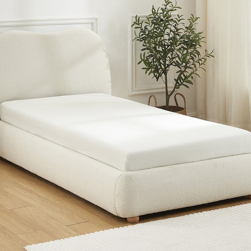 Łóżko ze skrzynią 90 x 190 cm - Bukla - Beżowy + Materac - VANARI