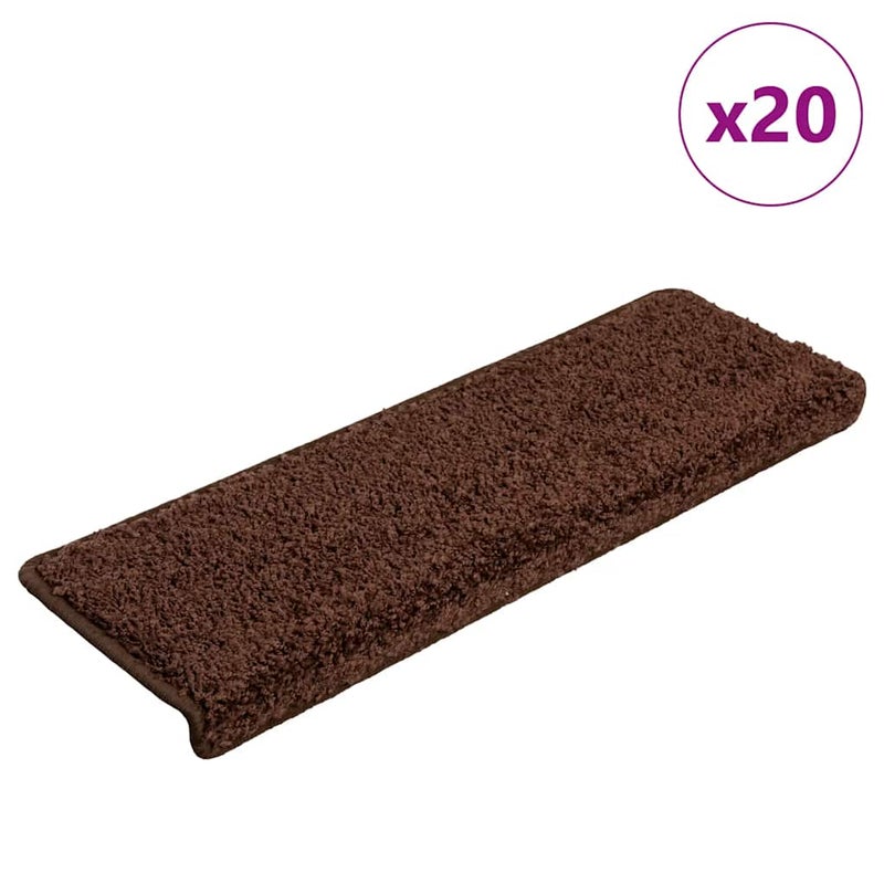 Maty na schody 20 szt. 65x21x4 cm Brązowe prostokątne krawędzie vidaXL