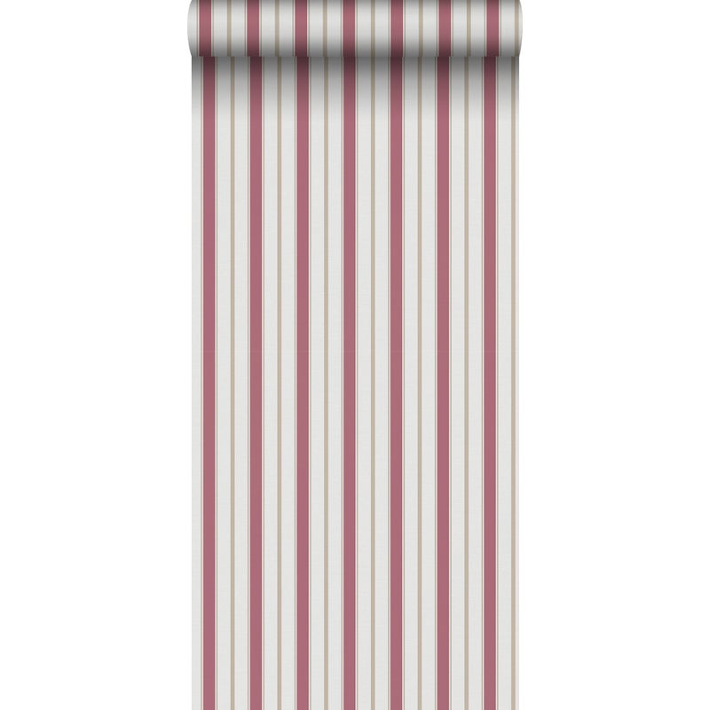 Tapeta paski czerwonymIbeżowym - 53 cm x 10.05 m - SANDERS & SANDERS