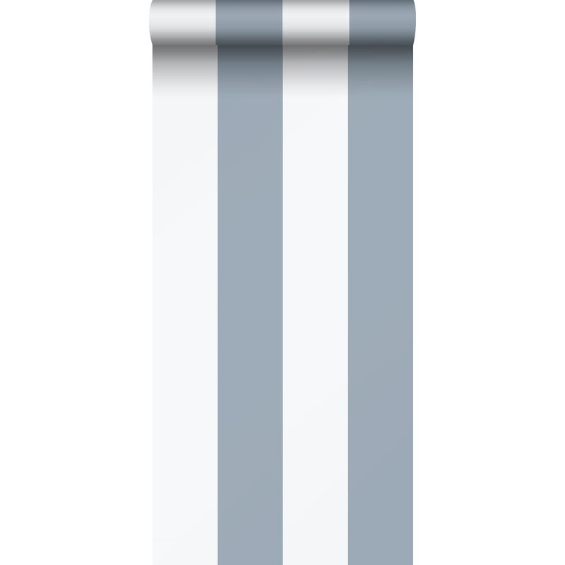 Tapeta paski szaro-niebieskimIbiałym - 53 cm x 10.05 m - SANDERS & SANDERS