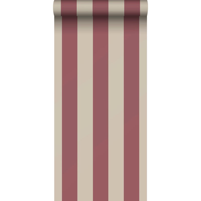 Tapeta paski ciemnej czerwieniIbeżowym - 53 cm x 10.05 m - SANDERS & SANDERS