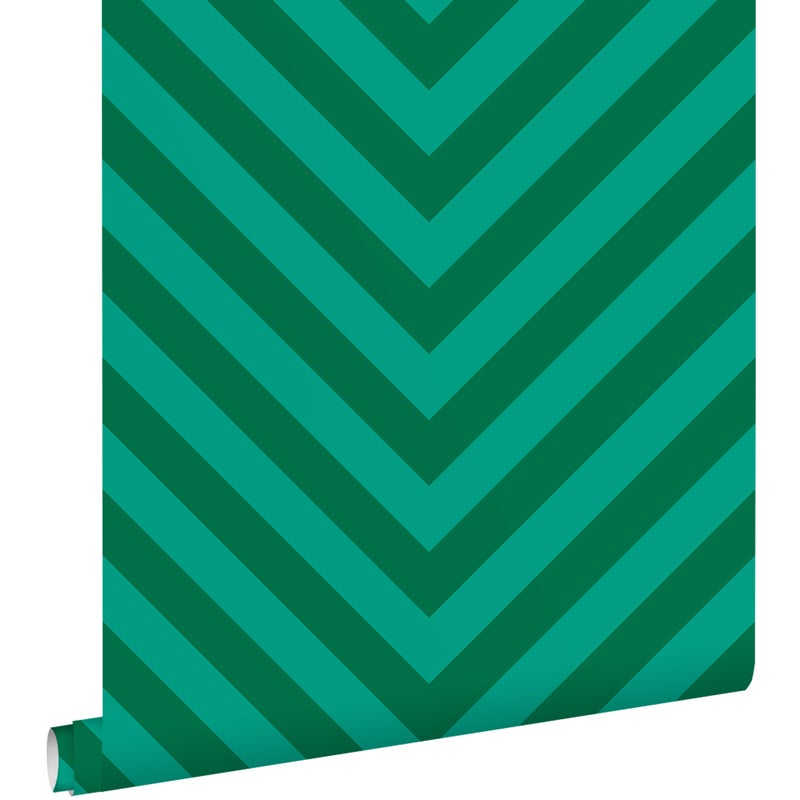 Tapeta wzór chevron zielonym - 50 x 900 cm - ESTAHOME