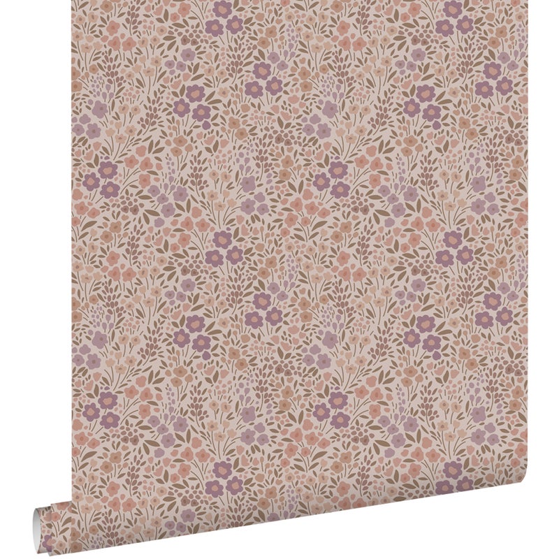 Tapeta kwiaty fioletowego mauve - 53 cm x 10.05 m - ESTAHOME