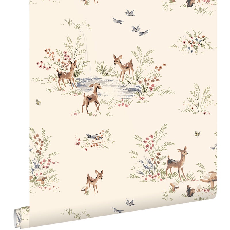 Tapeta jeleń beżowym - 50 x 900 cm - ESTAHOME