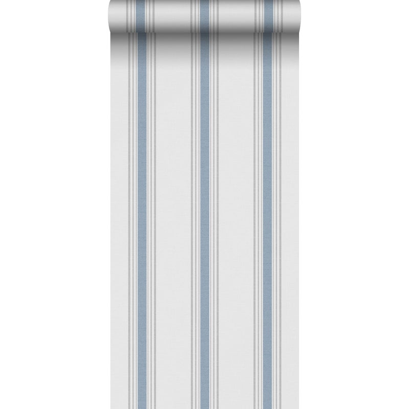 Tapeta paski niebieskimIszarym - 53 cm x 10.05 m - SANDERS & SANDERS