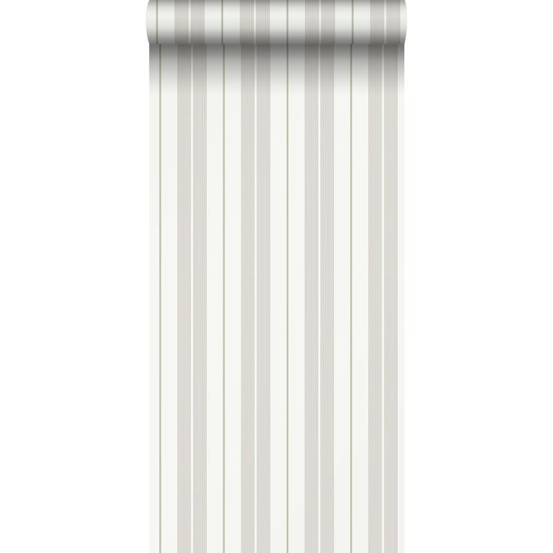 Tapeta paski szarymIzielonym - 53 cm x 10.05 m - SANDERS & SANDERS