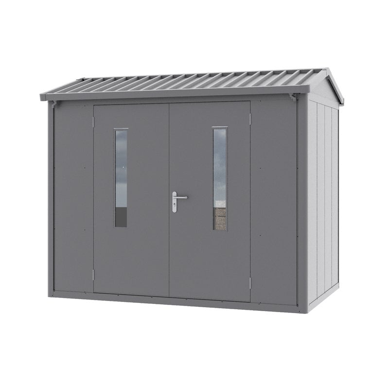 GFP Primeyard domek narzędziowy metalowy 263x180x231 cm domek ogrodowy dach dwuspadowy antracyt