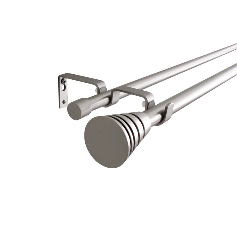 Karnisz teleskopowy podwójny Aspyral 210-380 cm nikiel 16/19 mm Inspire