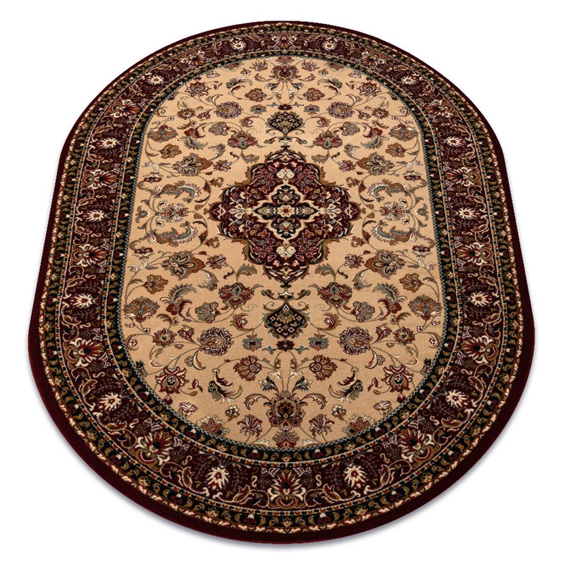 Dywan wełniany OMEGA owal ORION Rozeta jasny rubin 2 200x300 cm