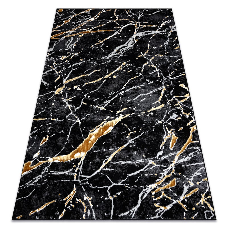 Dywan ALLURE 1963 Marmur - Strukturalny, stylowy, glamour czarny / złoty 160x220 cm