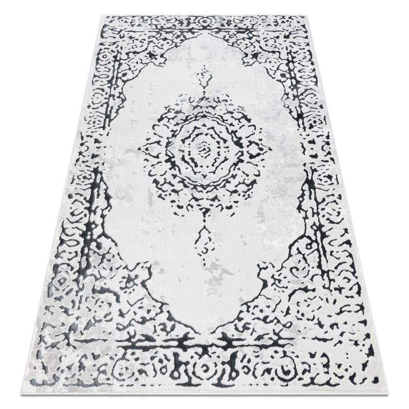 Dywan ALLURE 1961 Ornament, ramka - Strukturalny, stylowy, glamour biały / szary 160x220 cm