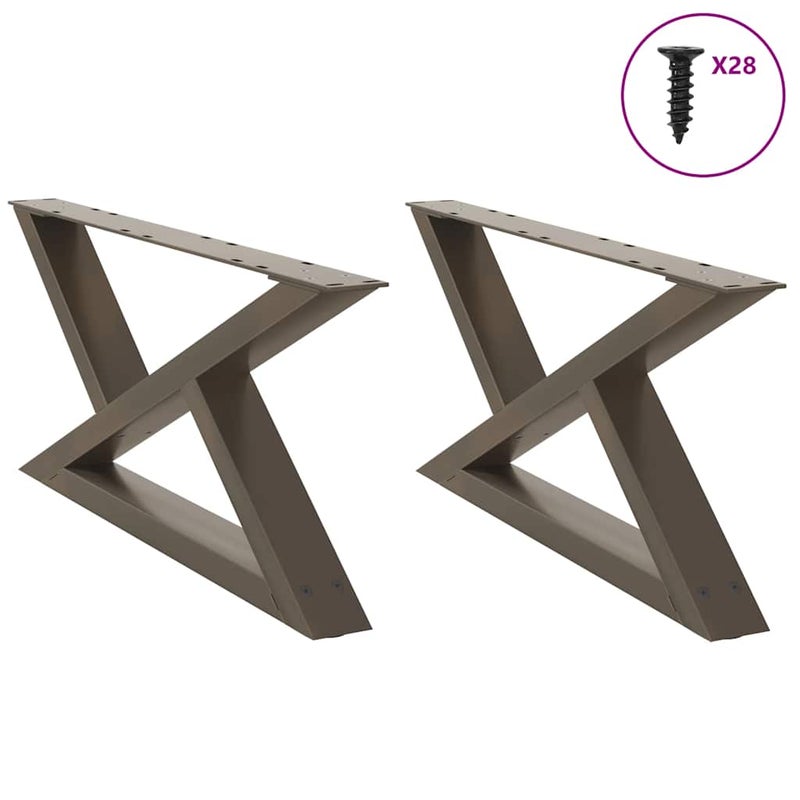 Nogi do stolika kawowego 2 szt. Naturalna stal 70x(30-31,3) cm Stal vidaXL
