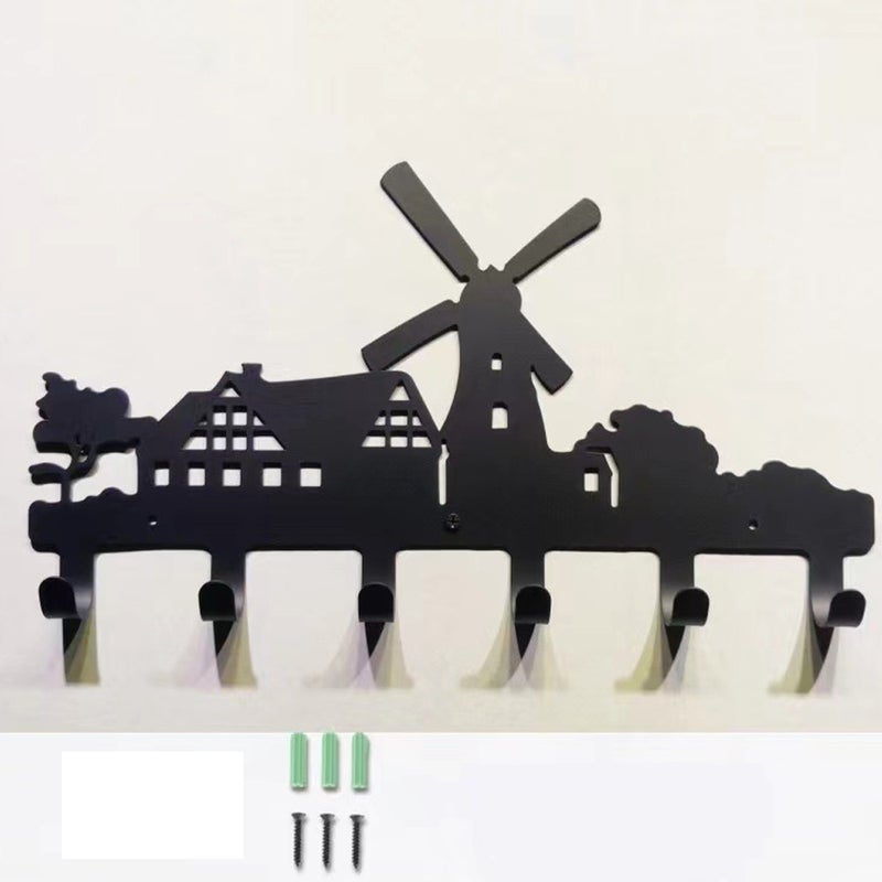 Wieszak ścienny z 6 haczykami, metalowy wieszak do wieszania płaszczy, czapek, ubrań, toreb, kluczy lub ręczników.