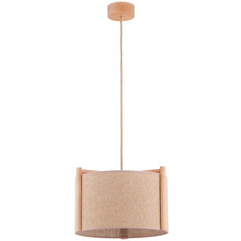 Lampa wisząca Leidi jasne drewno-beżowa 1xE27x15W wym: 100 x 38 x 38 cm metal Alfa