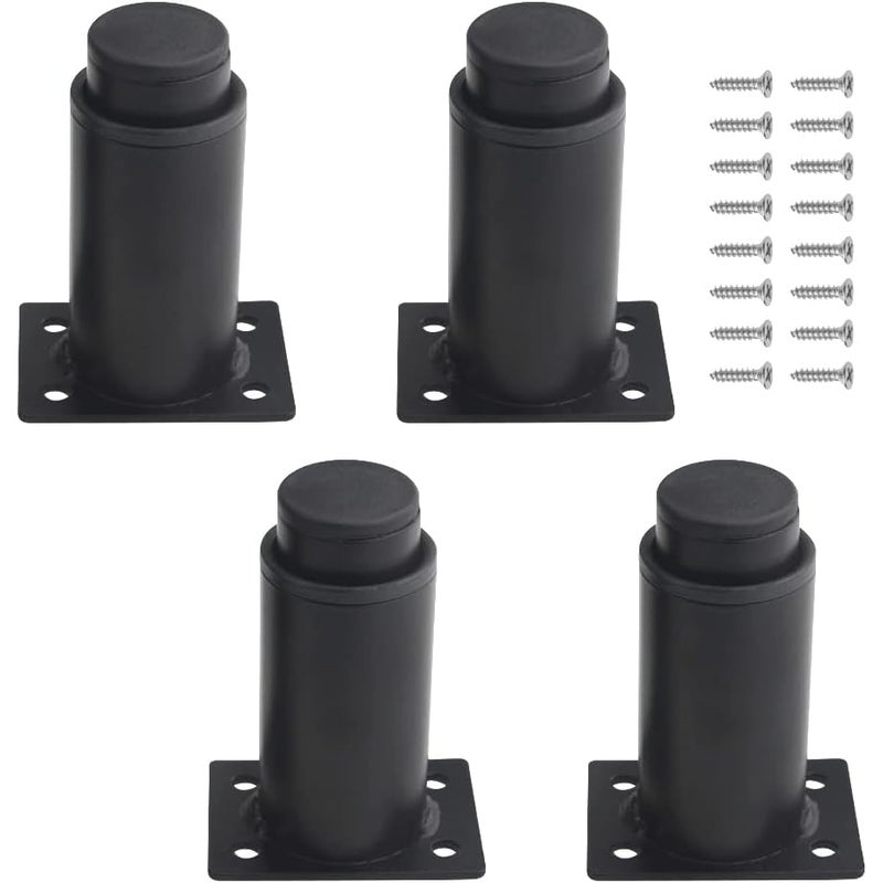 Zestaw 4 regulowanych nóżek meblowych wykonanych z wytrzymałego metalu do stołów, łóżek i sof (80 mm-120 mm, kolor czarny)