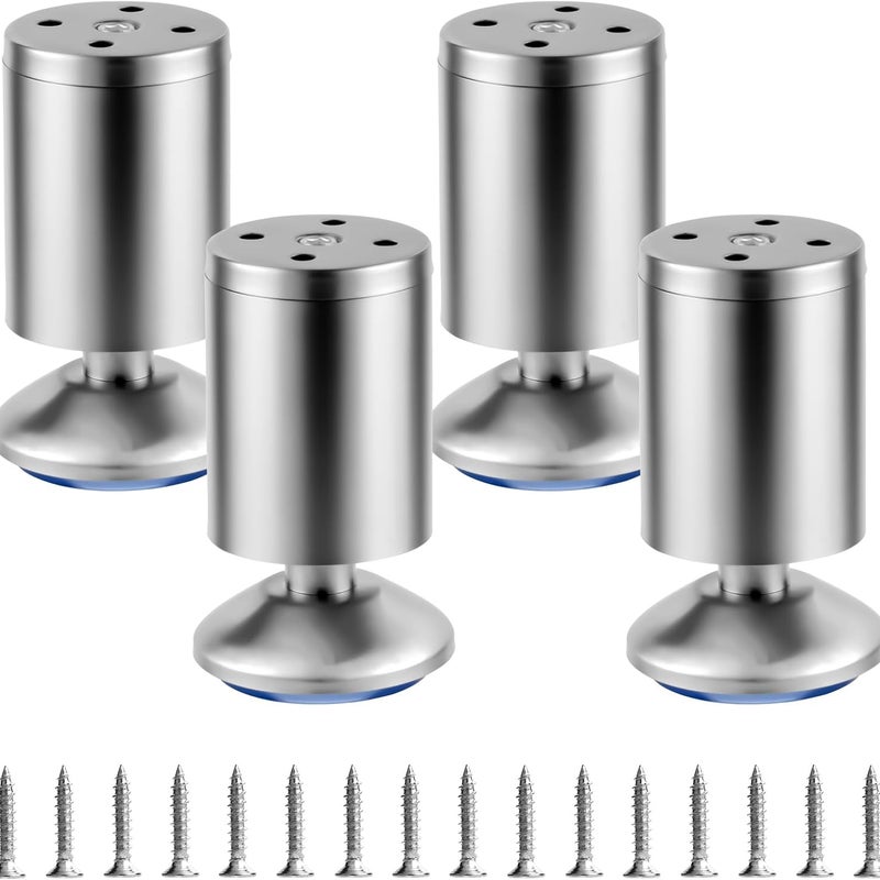 4 szt. regulowanych nóżek meblowych 0-10 mm, 10 cm regulowanych nóżek meblowych, nóżki do poziomowania mebli, regulowane nóżki meblowe ze stali nierdz