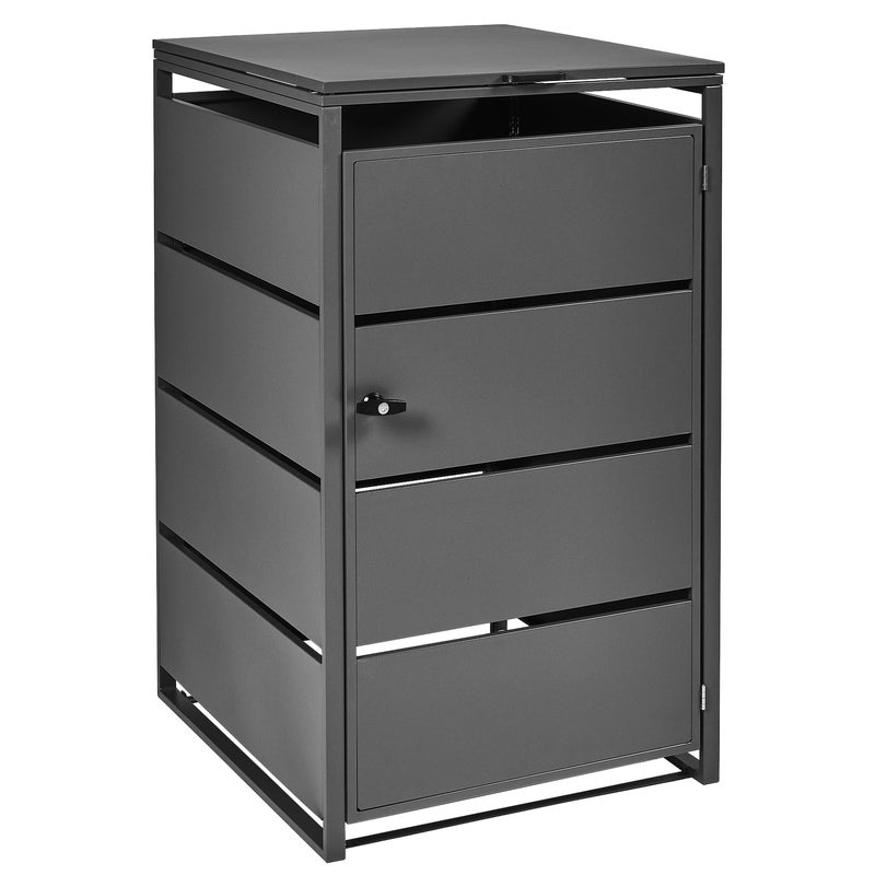 Osłona obudowa pojedyncza pojemnika na śmieci 240l 115/68/78 cm stal antracyt