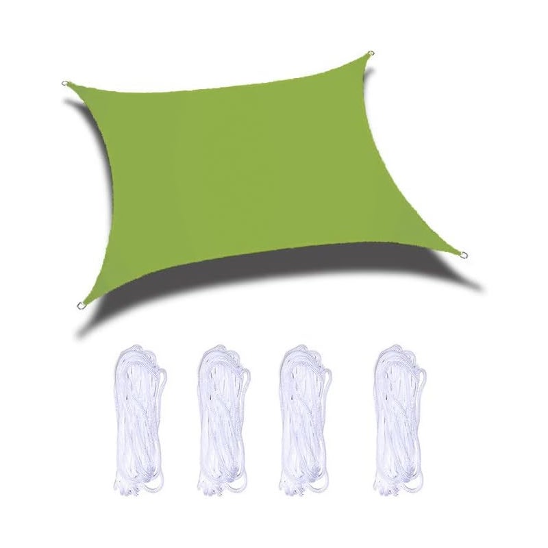 Wodoodporny, prostokątny żagiel przeciwsłoneczny, ochrona UV, stylowy parasol ogrodowy, idealny na kemping, taras i do ogrodu, zielony, 2 × 3 m