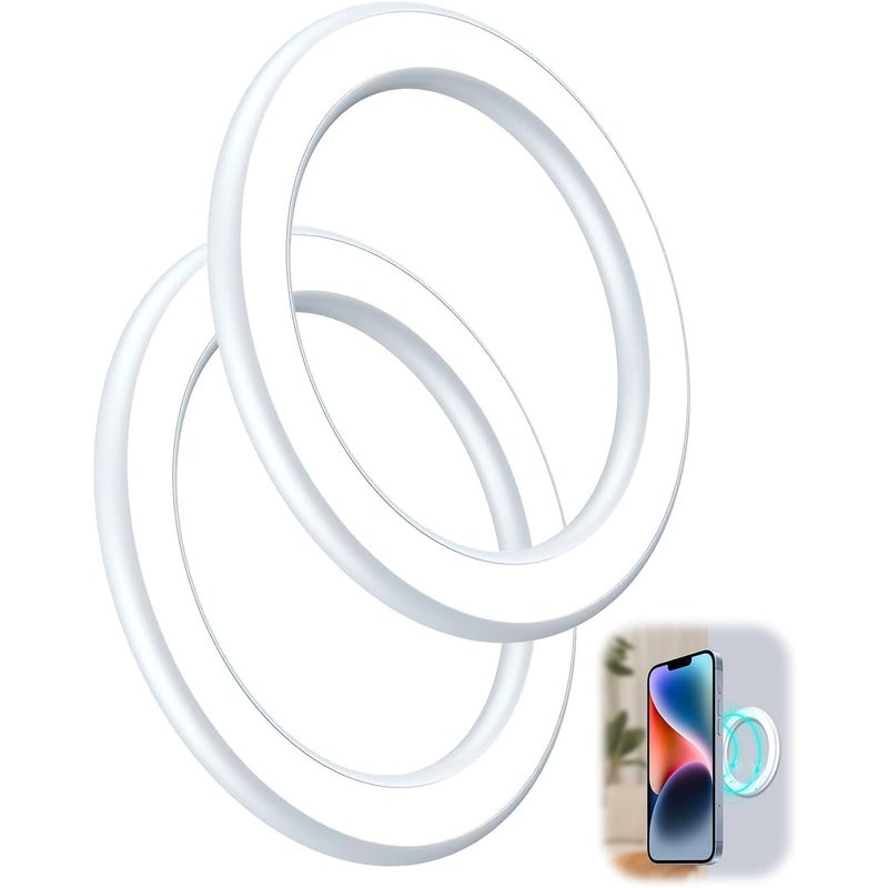 Zestaw 2 magnetycznych pierścieni ściennych MagSafe z naklejką MagSafe do iPhone'a 12/13/14/15/16, magnetyczny uchwyt na obudowę ze stopu N52H, bez śl