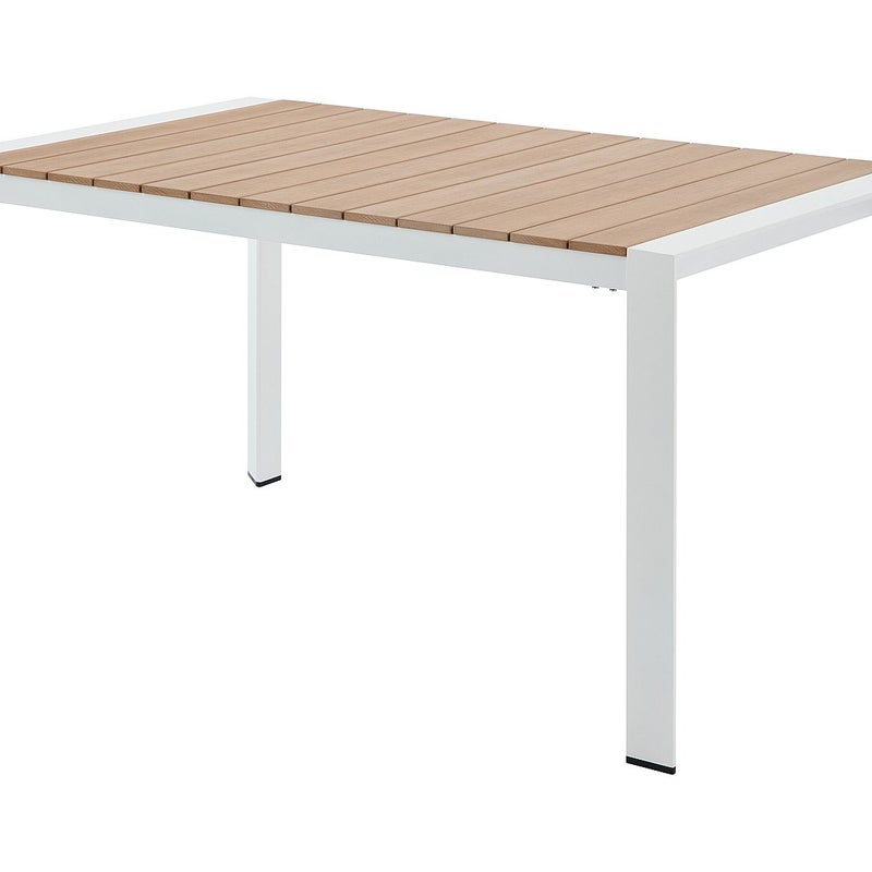 Stół ogrodowy aluminiowy dł. 150 cm - Jasny naturalny i biały - NYROS od MYLIA
