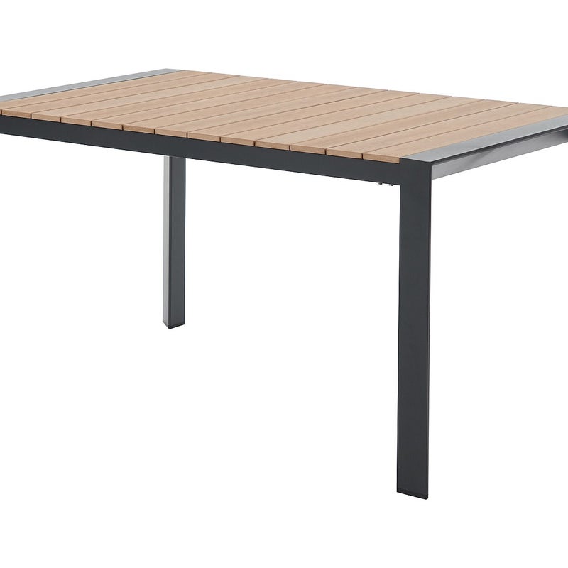 Stół ogrodowy aluminiowy dł.150 cm - Jasny naturalny i antracytowy - NYROS od MYLIA