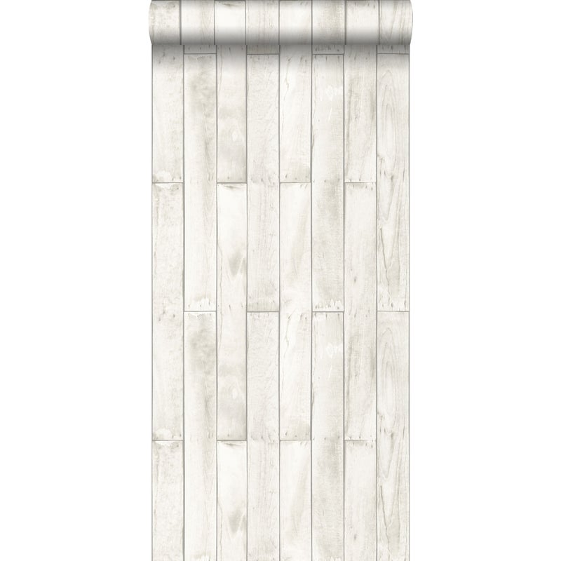 Tapeta wygląd drewna białym - 53 cm x 10.05 m - ESTAHOME