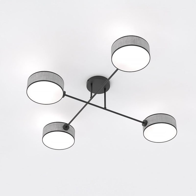 Lampa wisząca MAGA czarno-szara 4xE14x15W tkanina wym:22x96x96cm IP20 Emibig