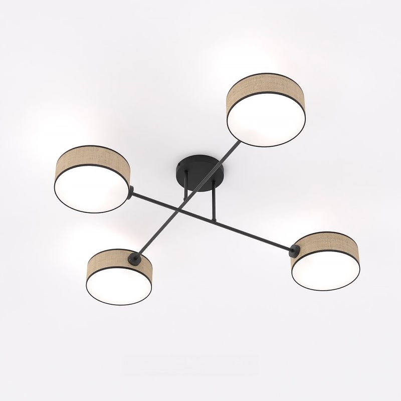Lampa wisząca MAGA czarno-brązowa 4xE14x15W tkanina wym:22x96x96cm IP20 Emibig