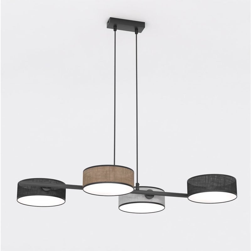 Lampa wisząca DRUMZ czarno-brązowo-szara 4xE14x15W tkanina wym:120x80x46cm IP20 Emibig