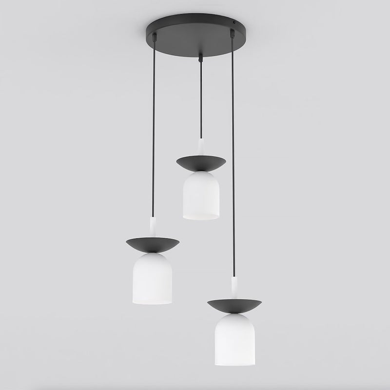 Lampa wisząca EGO czarno-biała 3xE14x15W metal wym:120x30x30cm IP20 Emibig
