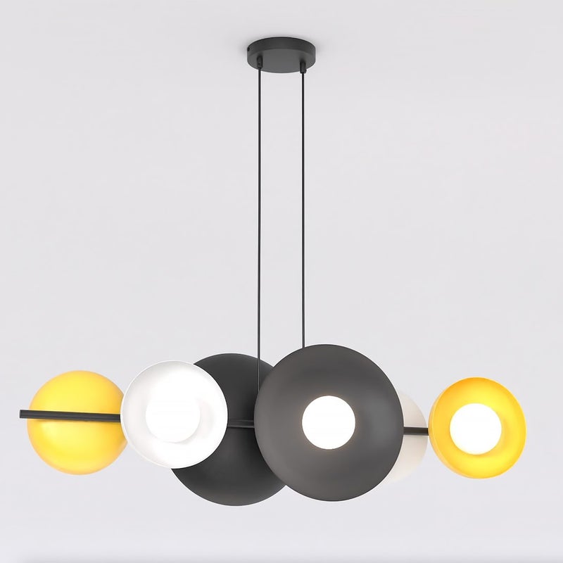 Lampa wisząca VOLUM czarno-pomarańczowo-biała 6xG9x15W metal wym:140x100x23cm IP20 Emibig