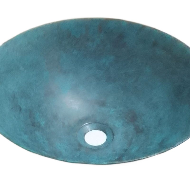 Umywalka miedziana 41x16,5 cm, ręcznie kuta, patynowana, materiał miedz