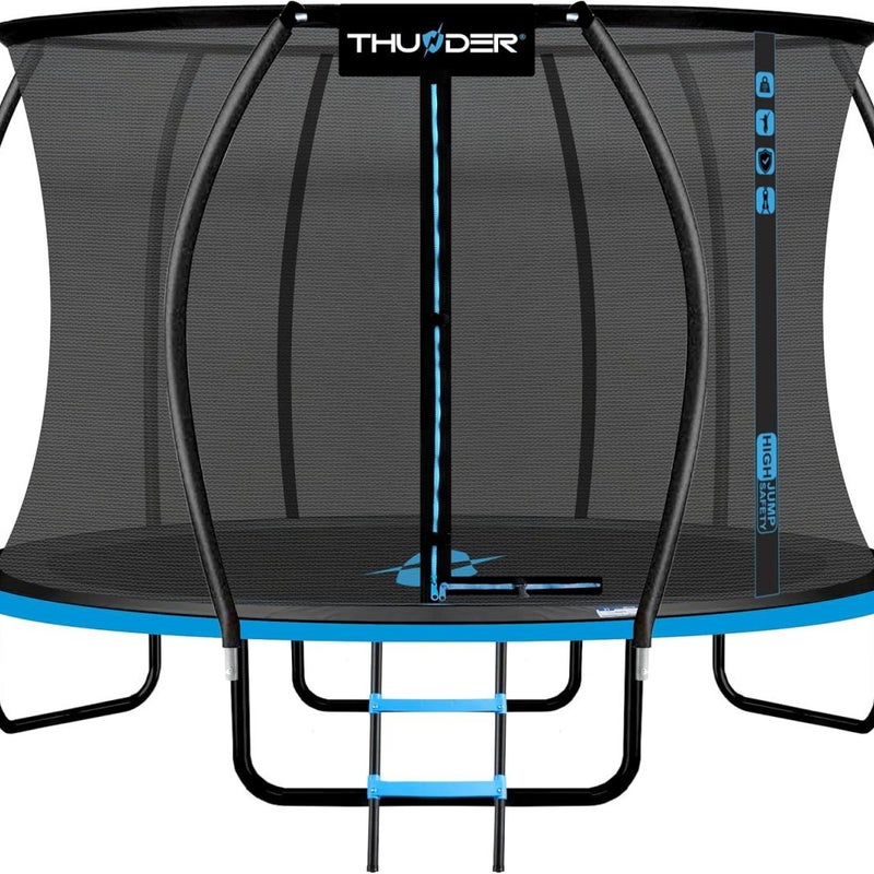Trampolina Ogrodowa 12ft 366CM duża dla dzieci solidna z drabinką Thunder