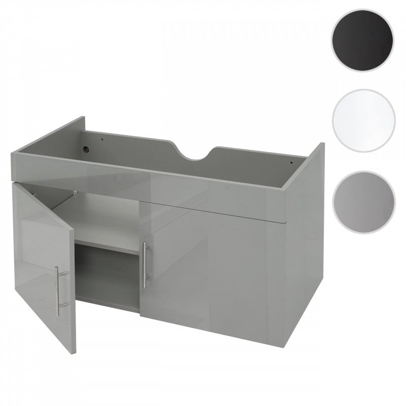 Szafka pod umywalkę HWC-D16, szafka pod umywalkę szafka pod umywalkę meble łazienkowe, wysoki połysk 90cm ~ szary