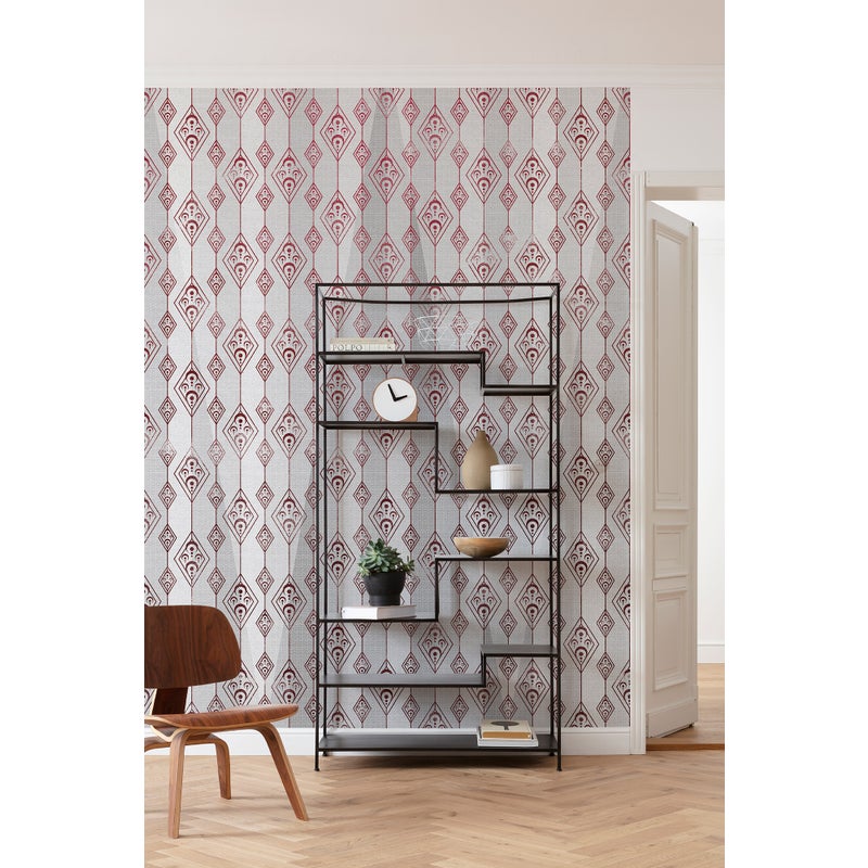 Fototapeta 3D szarymIczerwonym - 200 x 280 cm - SANDERS & SANDERS