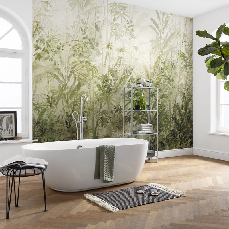 Fototapeta motyw dżungli oliwkowym - 400 x 280 cm - SANDERS & SANDERS