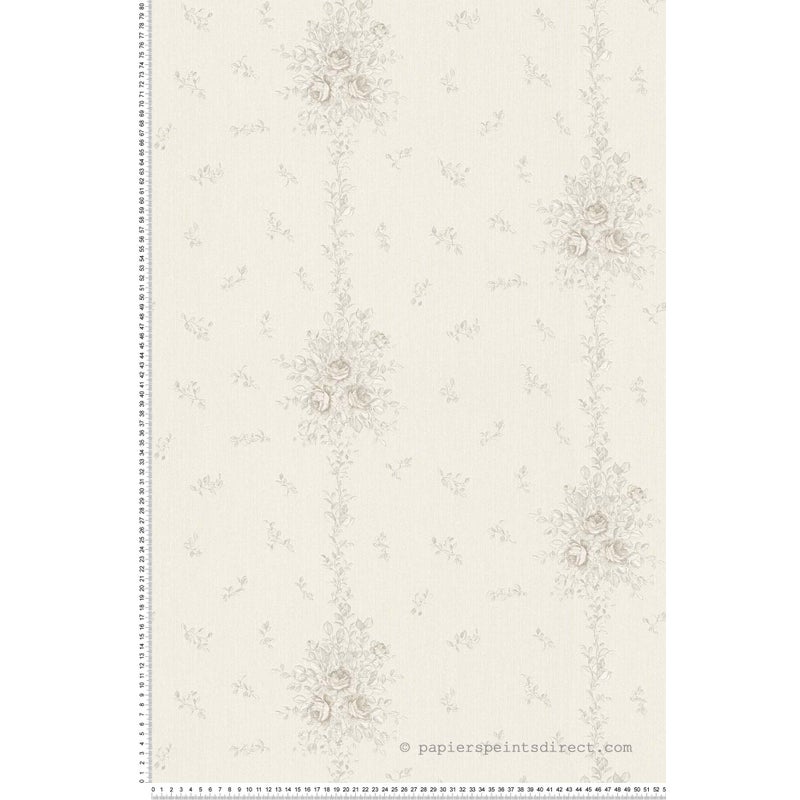 Tapeta kwiaty szarymIpiaskowym - 53 cm x 10.05 m - A.S. CRÉATION