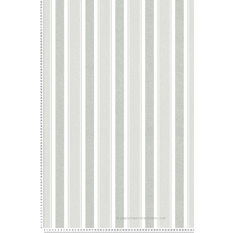 Tapeta paski szarymIszaro zielonym - 53 cm x 10.05 m - A.S. CRÉATION