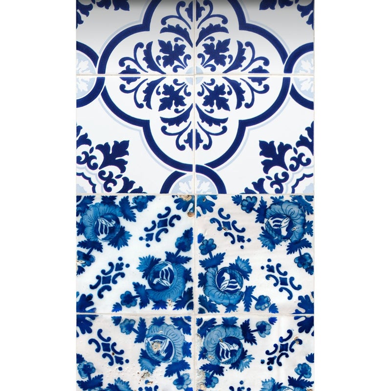 Tapeta XXL duże płytki delikatnie niebieskim - 50 x 900 cm - ESTAHOME