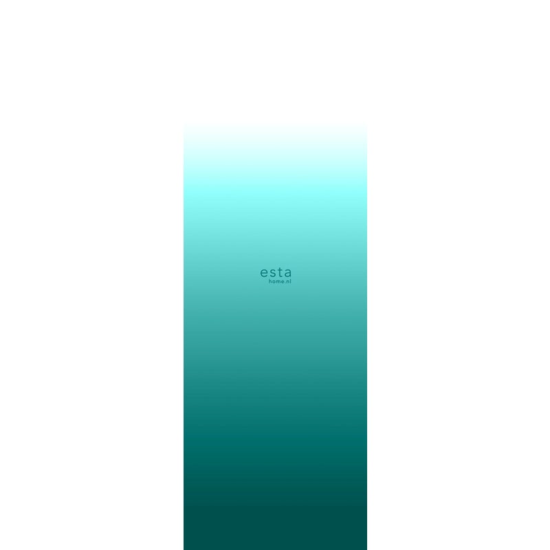Fototapeta gradient zanurzeniowy od podłogi do sufitu intensywnego turkusuIbiałym matowym - 100 x 279 cm - ESTAHOME
